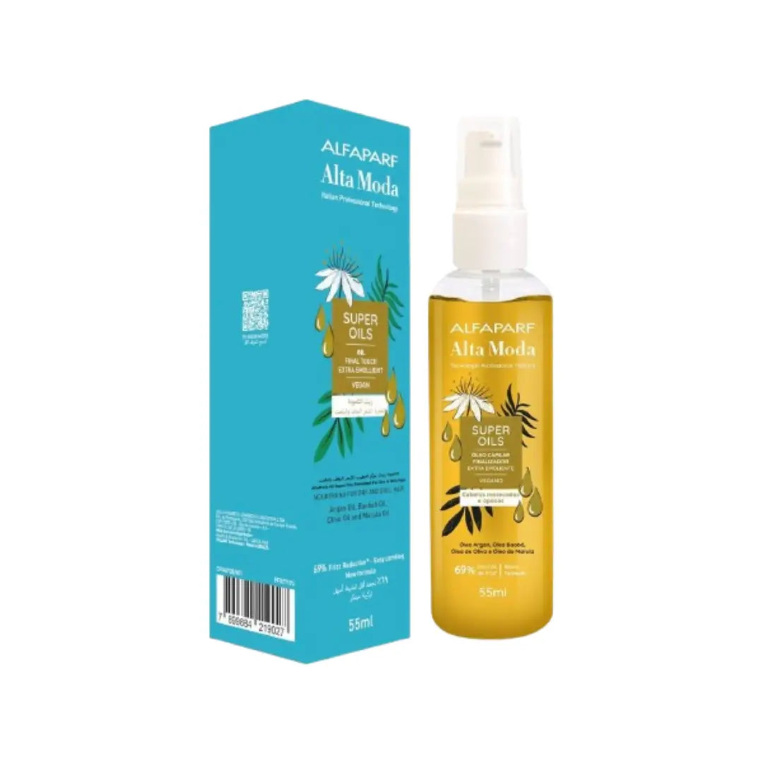 Alfaparf Alta Moda Super Oils Final Touch 55ml – Lightweight Hair Oil for Shine, Smoothness & Frizz Control