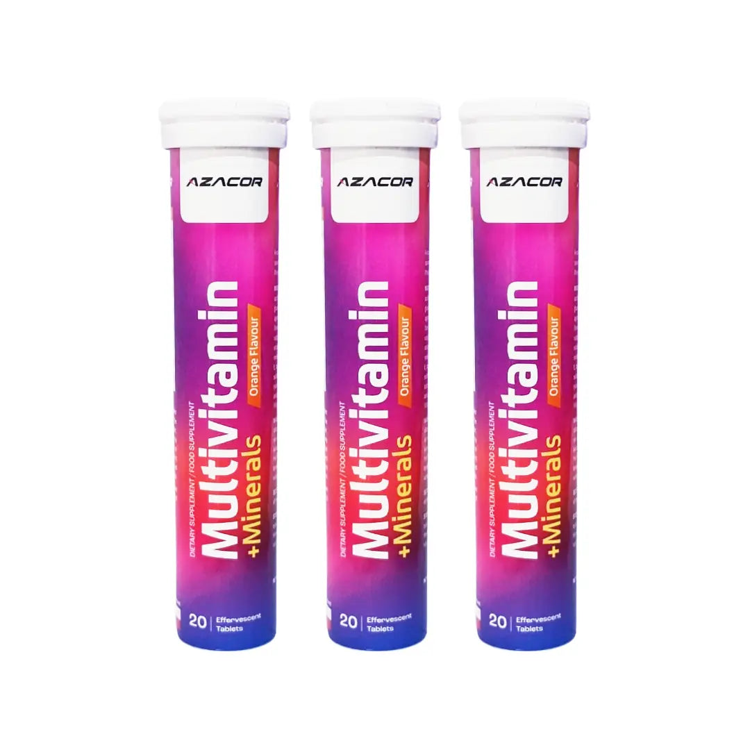 Azacor Multivitamin+Minerals Effervescent Orange 20s 3pcs