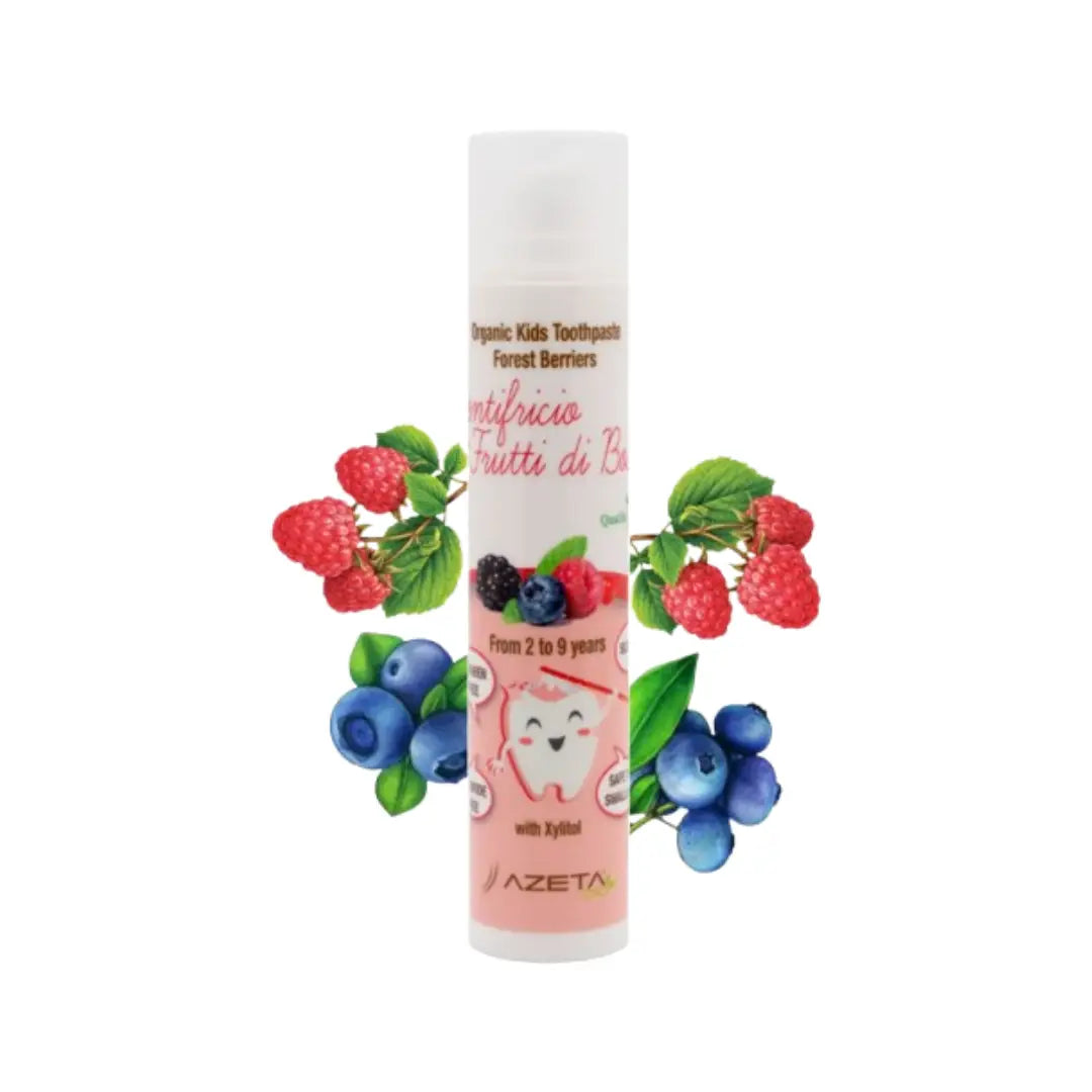 Azeta Organic Baby Toothpaste Forest Fruit 50ml – Fluoride Free Gentle Toothpaste for Toddlers
