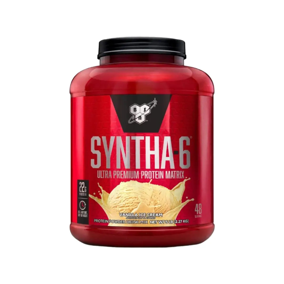 BSN Syntha-6 Ultra Premium Protein Powder Vanilla Ice Cream 5lb – Multi-Source Protein Blend 48 Servin