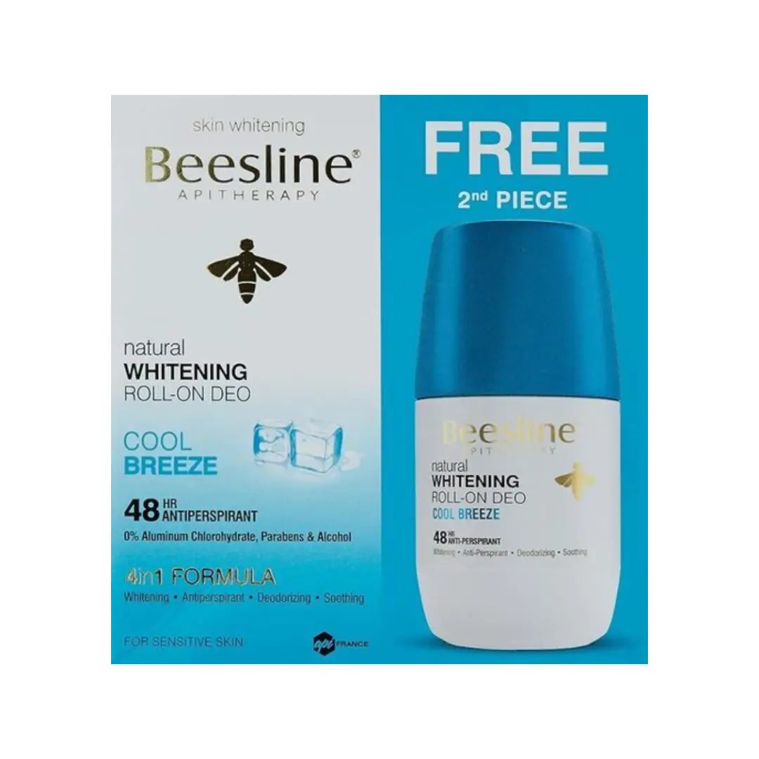 Beesline 4in1 Natural Whitening 48H Deo Roll On Cool Breeze 50ML 1+1 Offer