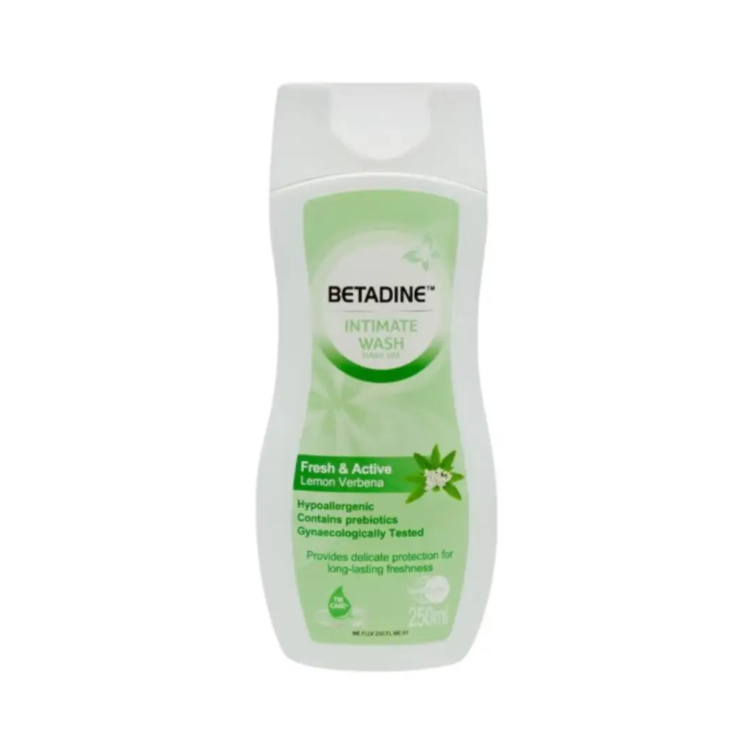 Betadine Intimate Wash Fresh & Active Lemon Verbena 250ml – pH Balanced Daily Feminine Cleanser