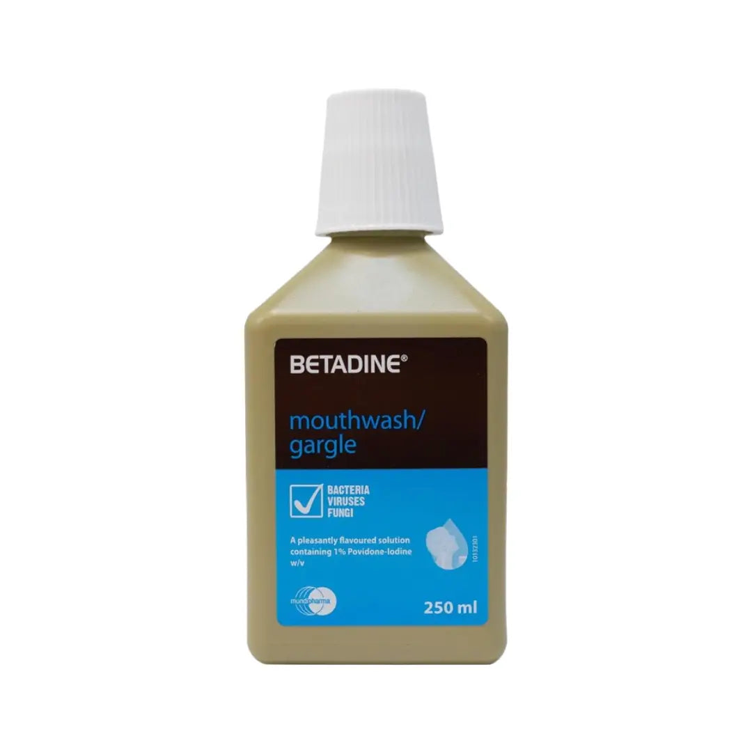 Betadine Mouthwash & Gargle 250ml – Antiseptic Oral Rinse for Daily Oral Hygiene