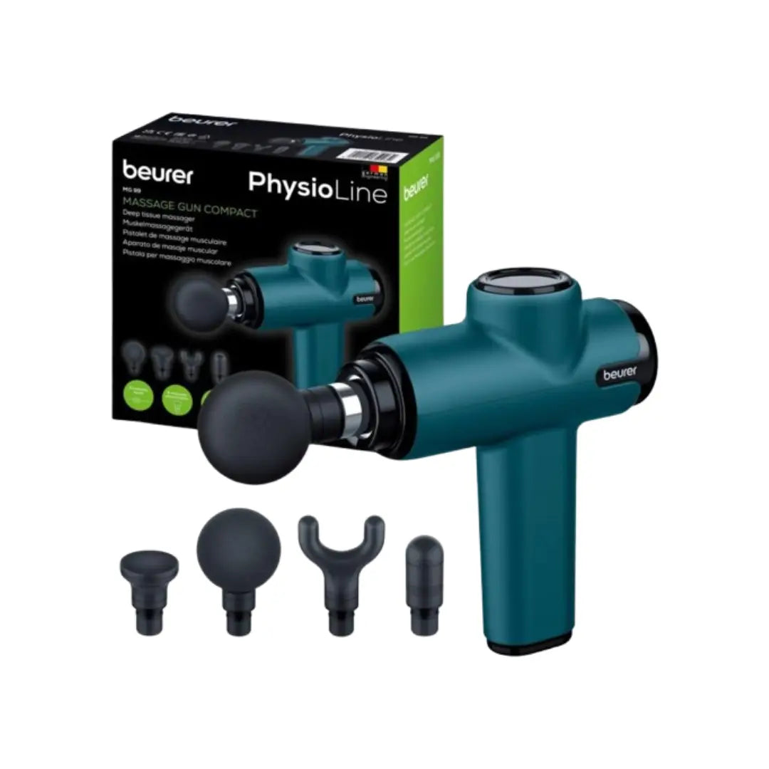 Beurer PhysioLine Massage Gun MG 99 – Compact Rechargeable Deep Tissue Muscle Massager with 5 Intensity Levels