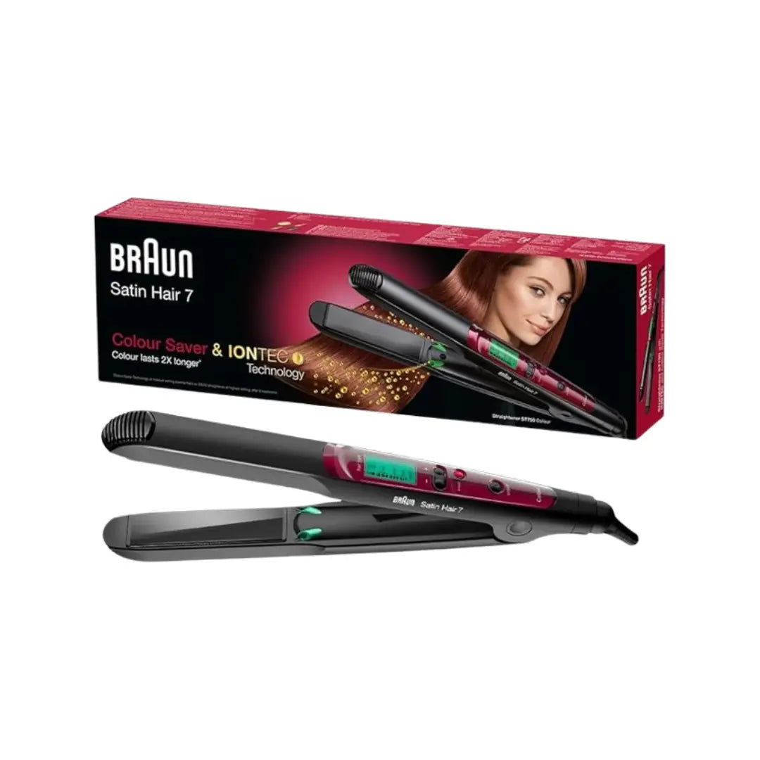 Braun Satin Hair 7 Straightener ST750 Colour – Hair Straightener with Ionic Technology & Ceramic Plates