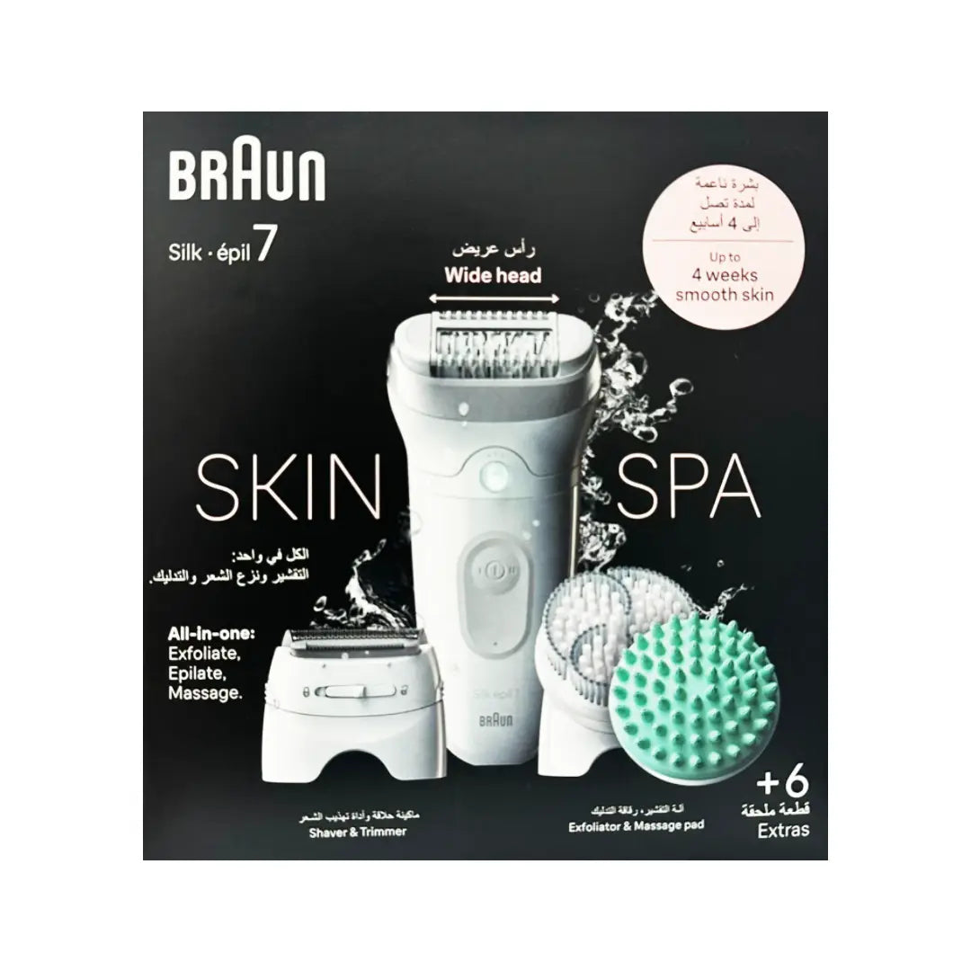 Braun Silk-épil 7 SE7-081 SkinSpa Epilator – Wet & Dry Cordless Hair Removal & Exfoliation System