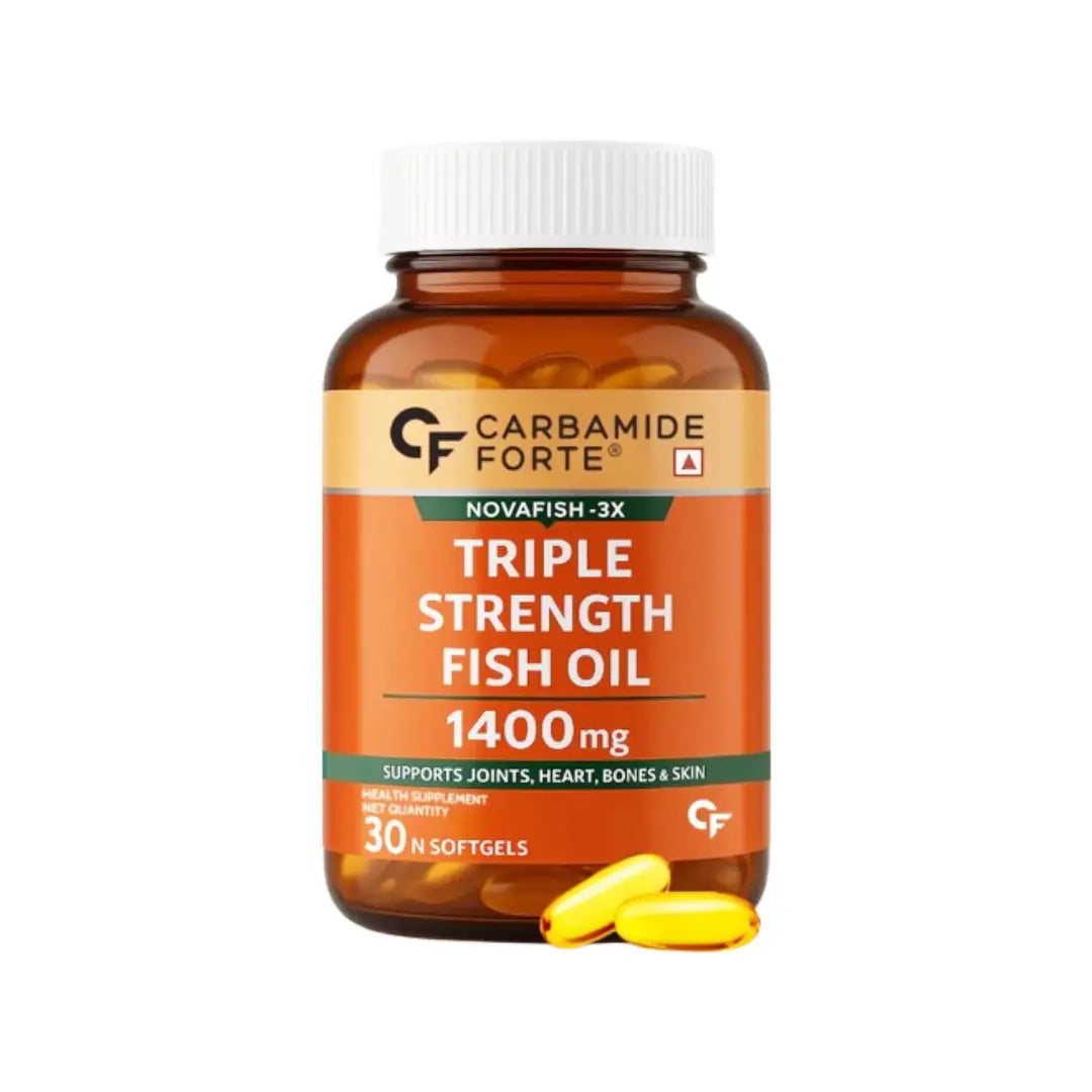 Carbamide Forte Fish Oil 3X 1400 mg Softgels – Omega-3 Supplement - 30 Softgels