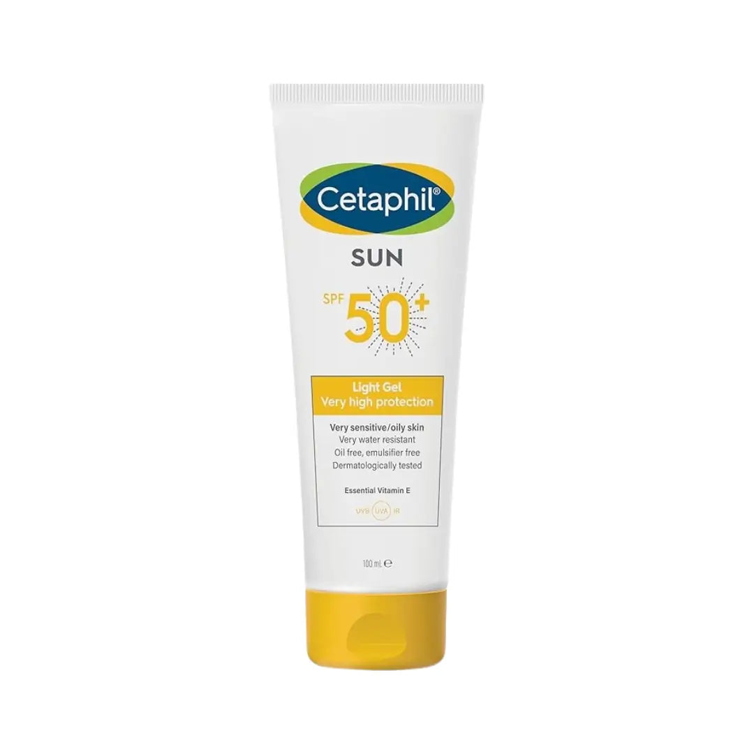 Cetaphil Sun SPF 50+ Very High Protection Light Gel 100ml – Oil-Free Sunscreen for Sensitive & Oily Skin