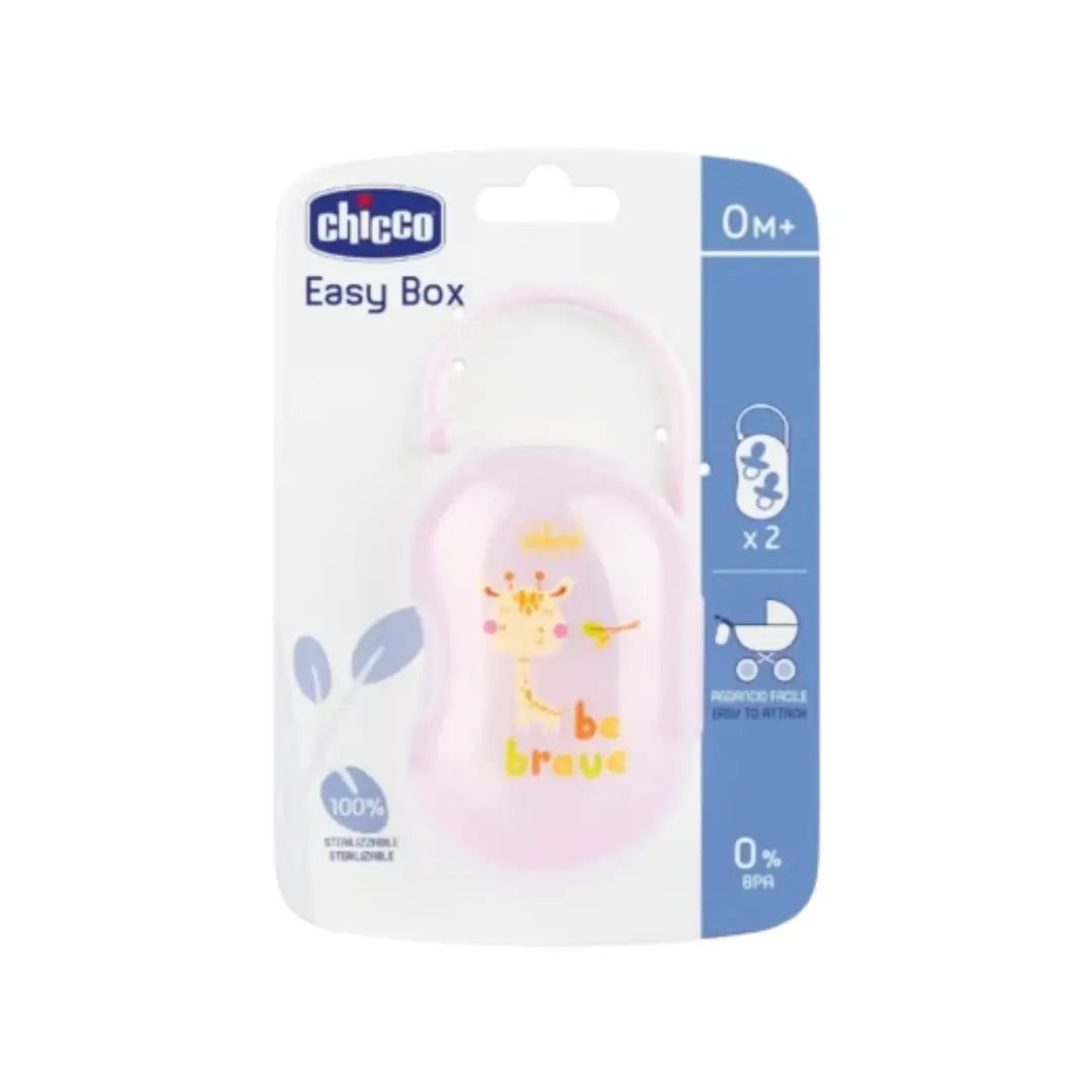 Chicco Double Soother Holder Pink 0M+ | Baby Pacifier Case for 2 Soothers Travel Storage