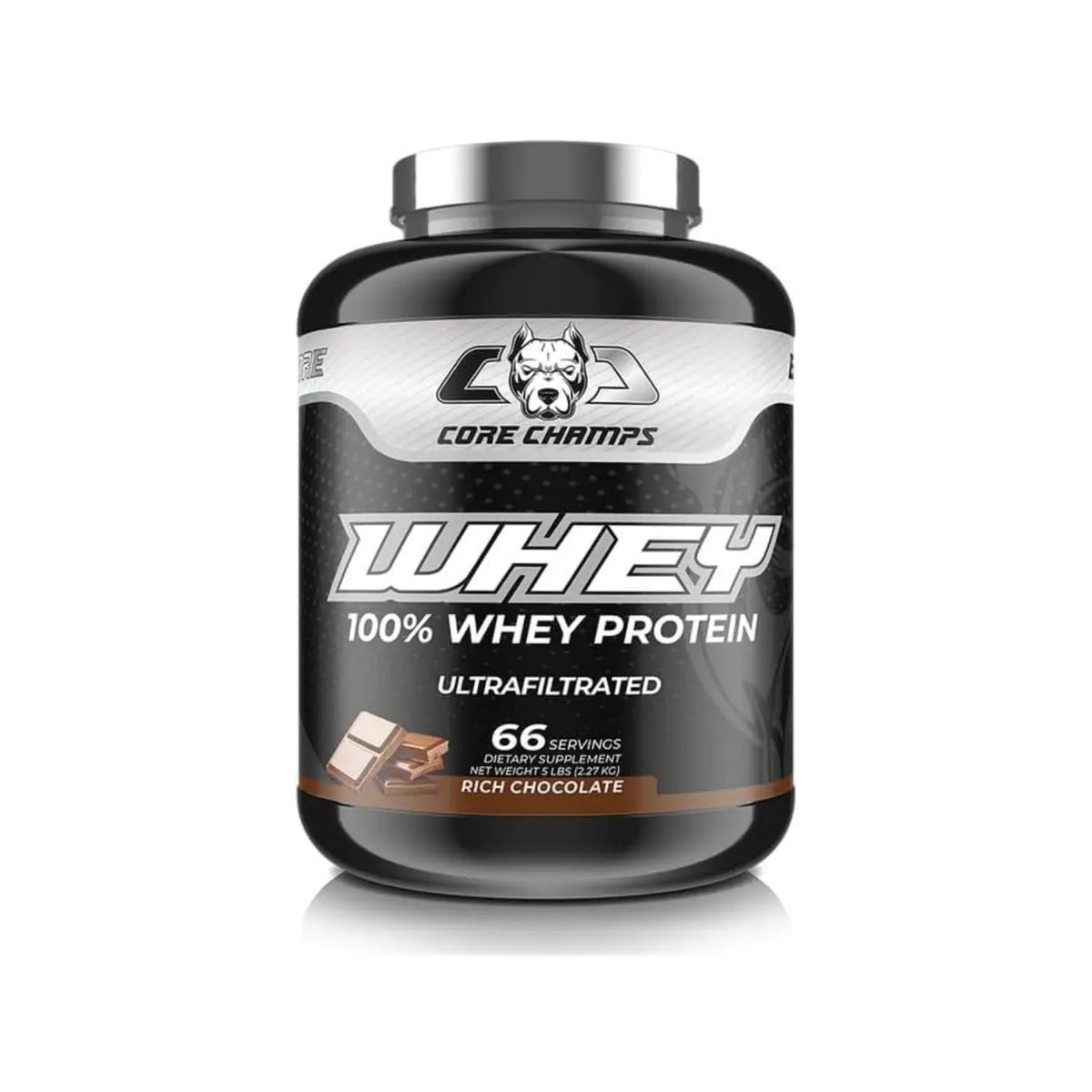 Core Champs 100% Whey Protein 5lb Rich Chocolate Serv 66