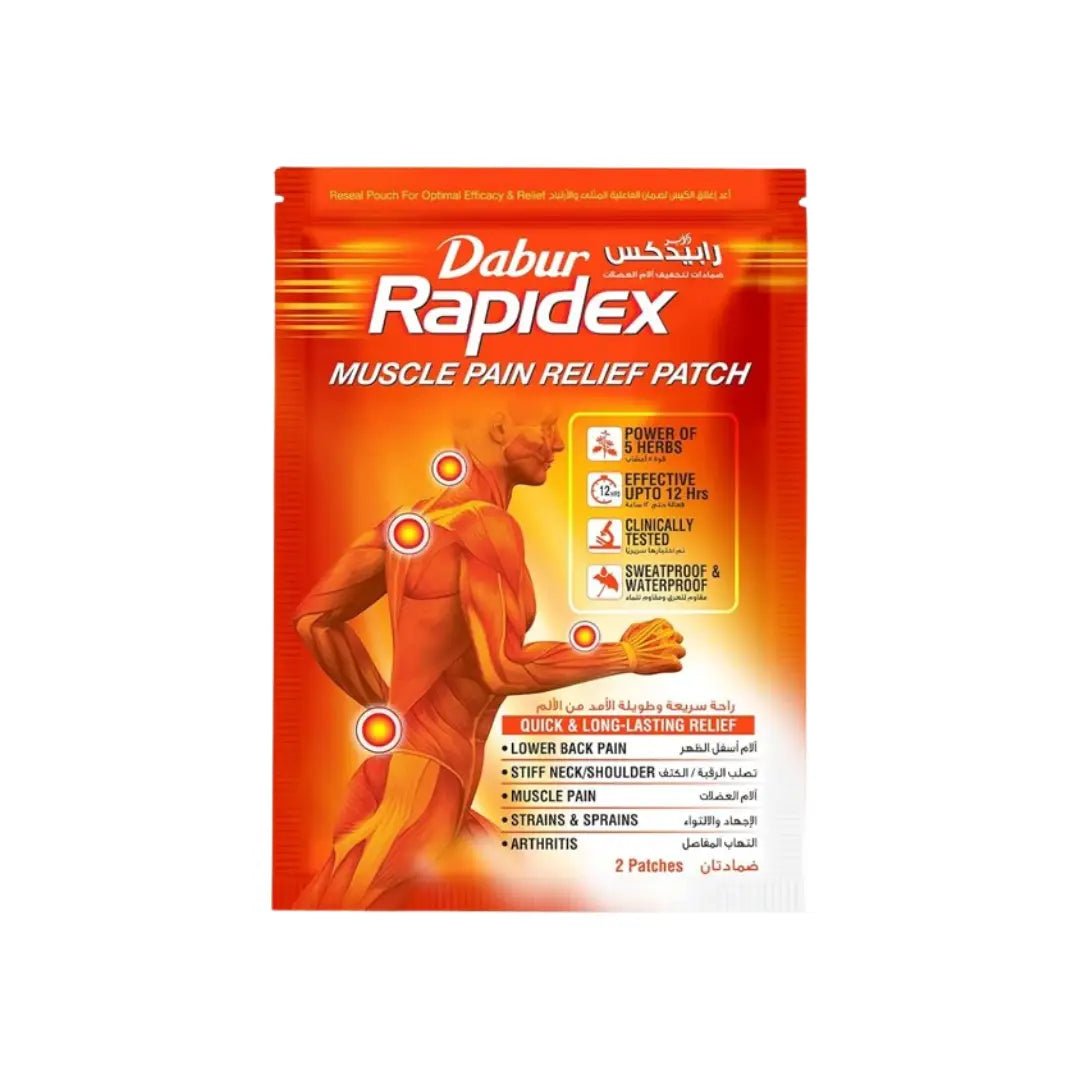 Dabur Rapidex Pain Relief Patch 2s – fast-acting patch for muscle and joint pain relief