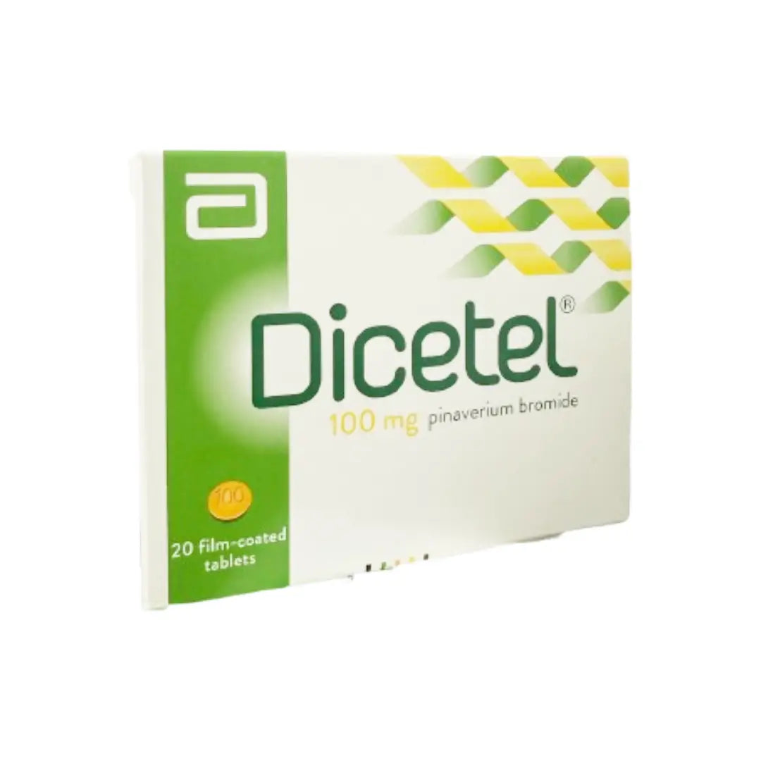 Dicetel 100MG Film Coated Tablets 20s box for digestive comfort support