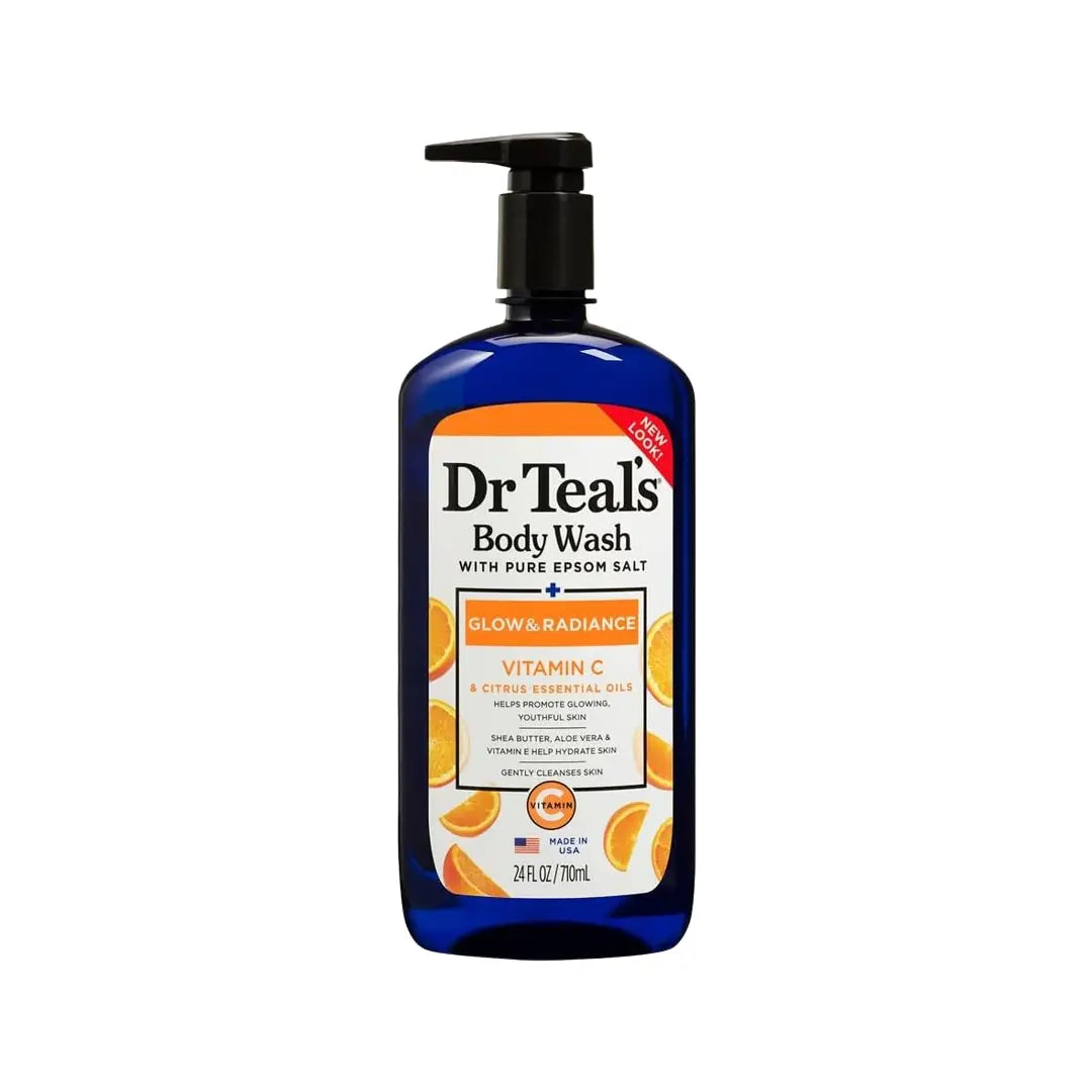 Dr Teal's Body Wash Epsom Salt Vitamin C & Citrus Essential Oils 710ml Moisturizing Body Cleanser