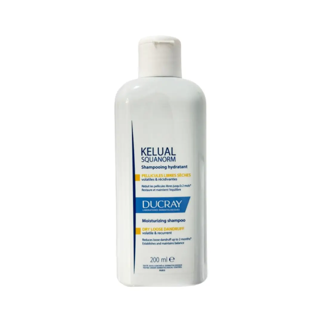 Ducray Kelual Squanorm Moisturizing Shampoo 200ml – Hydrating Anti-Dandruff Care for Dry Scalp