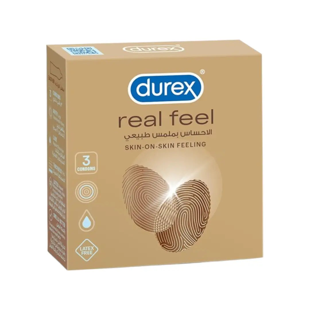 Durex Real Feel Condoms 3s – Natural Skin-Like Sensation & Premium Comfort