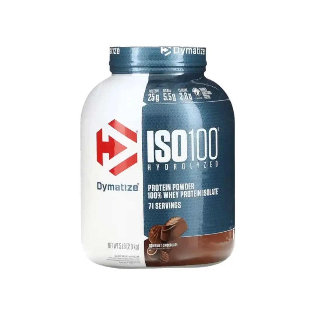 Dymatize ISO100 Hydrolyzed Whey Protein Isolate 5lbs Gourmet Chocolate - Fast Absorbing Protein Powder