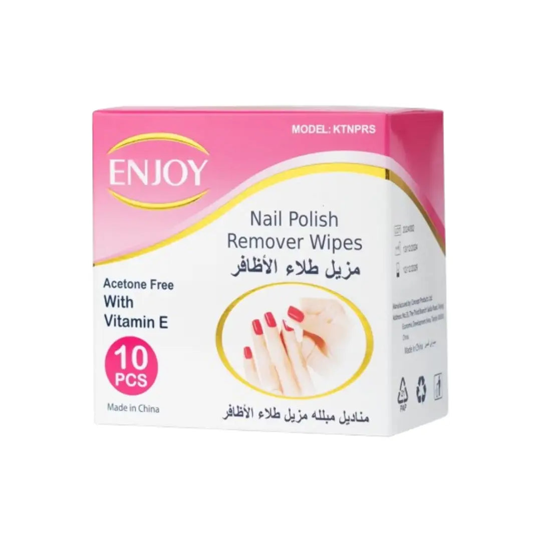 Enjoy Nail Polish Remover Wipes 10s | Quick & Easy Travel Nail Polish Removal Pads