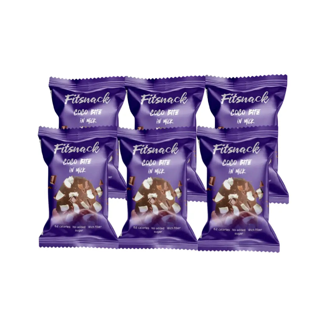 Fitsnack Coco Bite in Milk Chocolate 15g | Coconut Chocolate Snack Bite