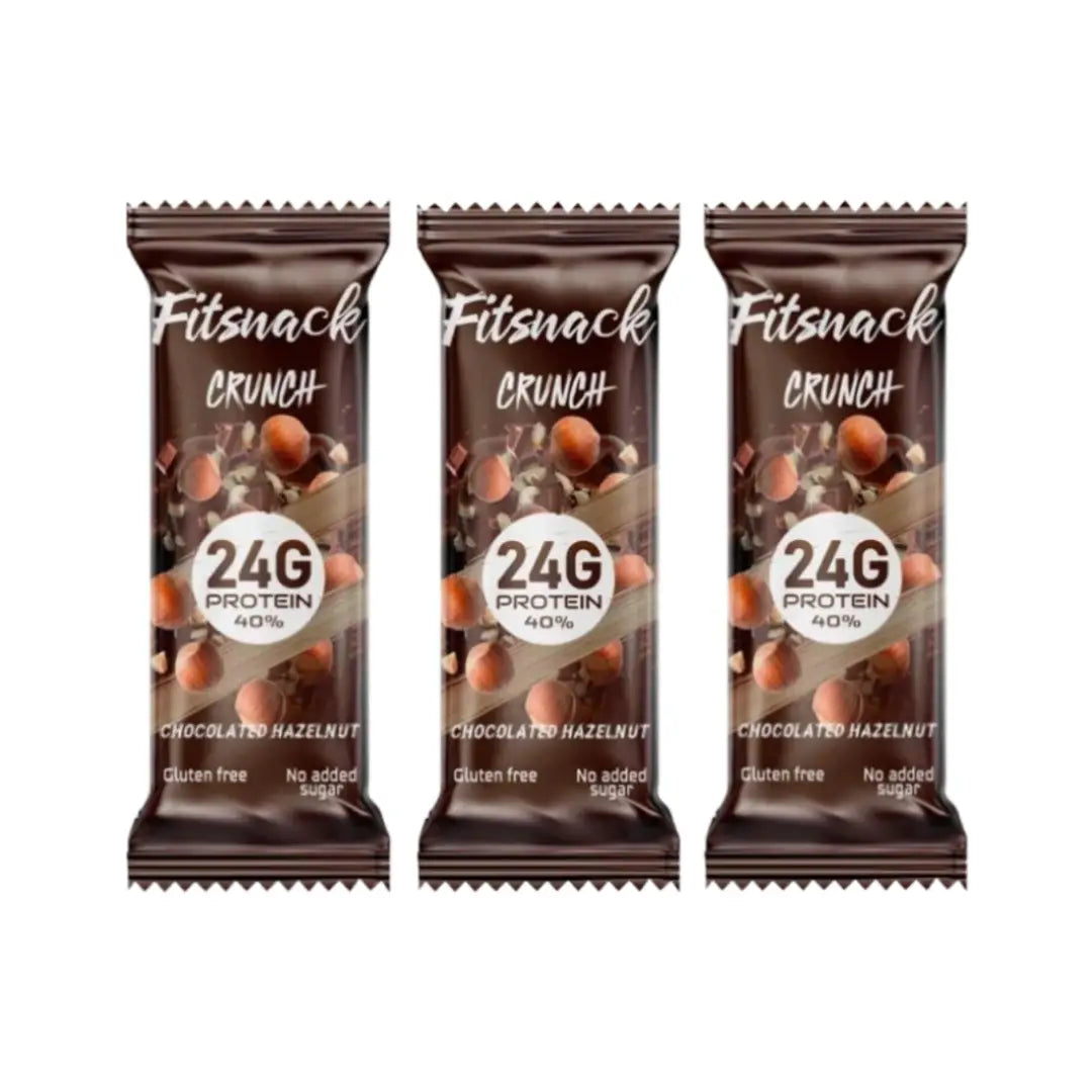 Fitsnack Crunch Protein Bar Chocolate Hazelnut with Collagen 60g | High Protein Snack Bar