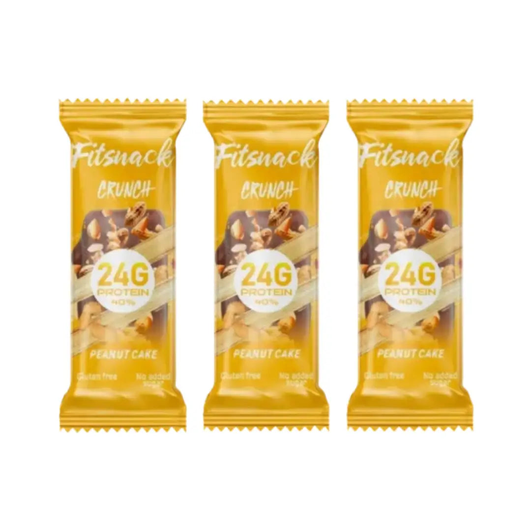 Fitsnack Crunch Protein Bar Peanut Cake with Collagen 60g | High Protein Snack Bar