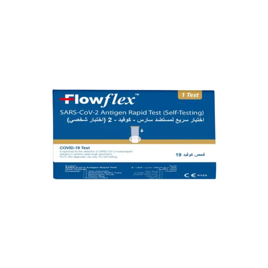 Flowflex SARS-CoV-2 Antigen Rapid Test single pack with swab and cassette