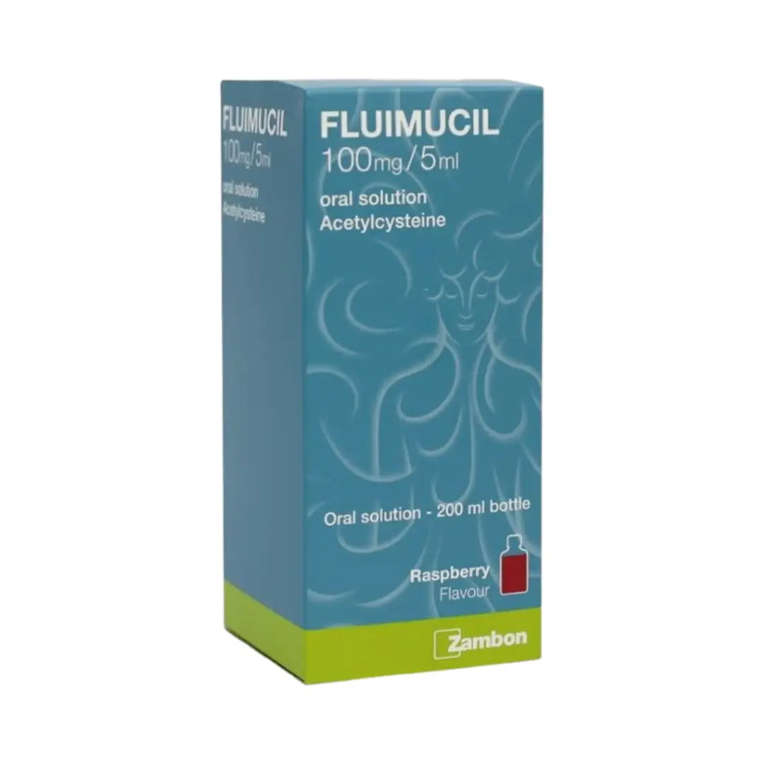 Fluimucil Oral Solution 200ml Raspberry – Mucus Thinning Support