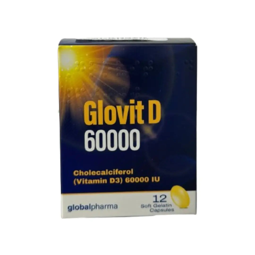 Glovit D 60,000 IU Capsules 12s – High Strength Vitamin D3 Supplement