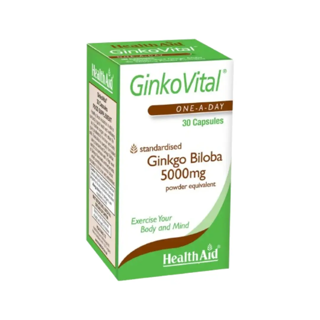HealthAid GinkoVital 5000mg Ginkgo Biloba Capsules 30s – Circulation & Cognitive Support