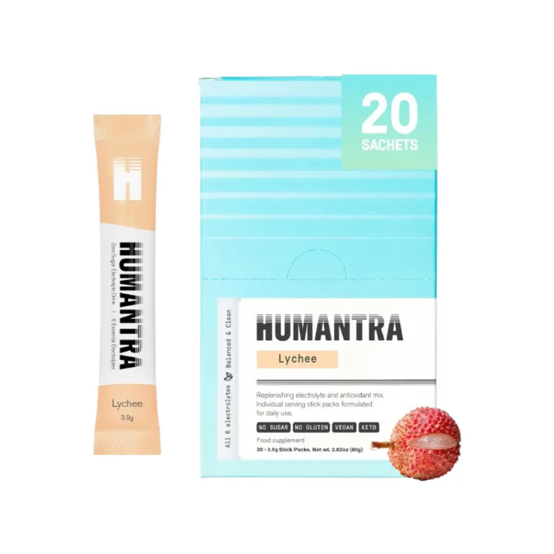 Humantra Hydration Sachets Lychee Flavor 20s – Electrolyte Drink Powder Packets