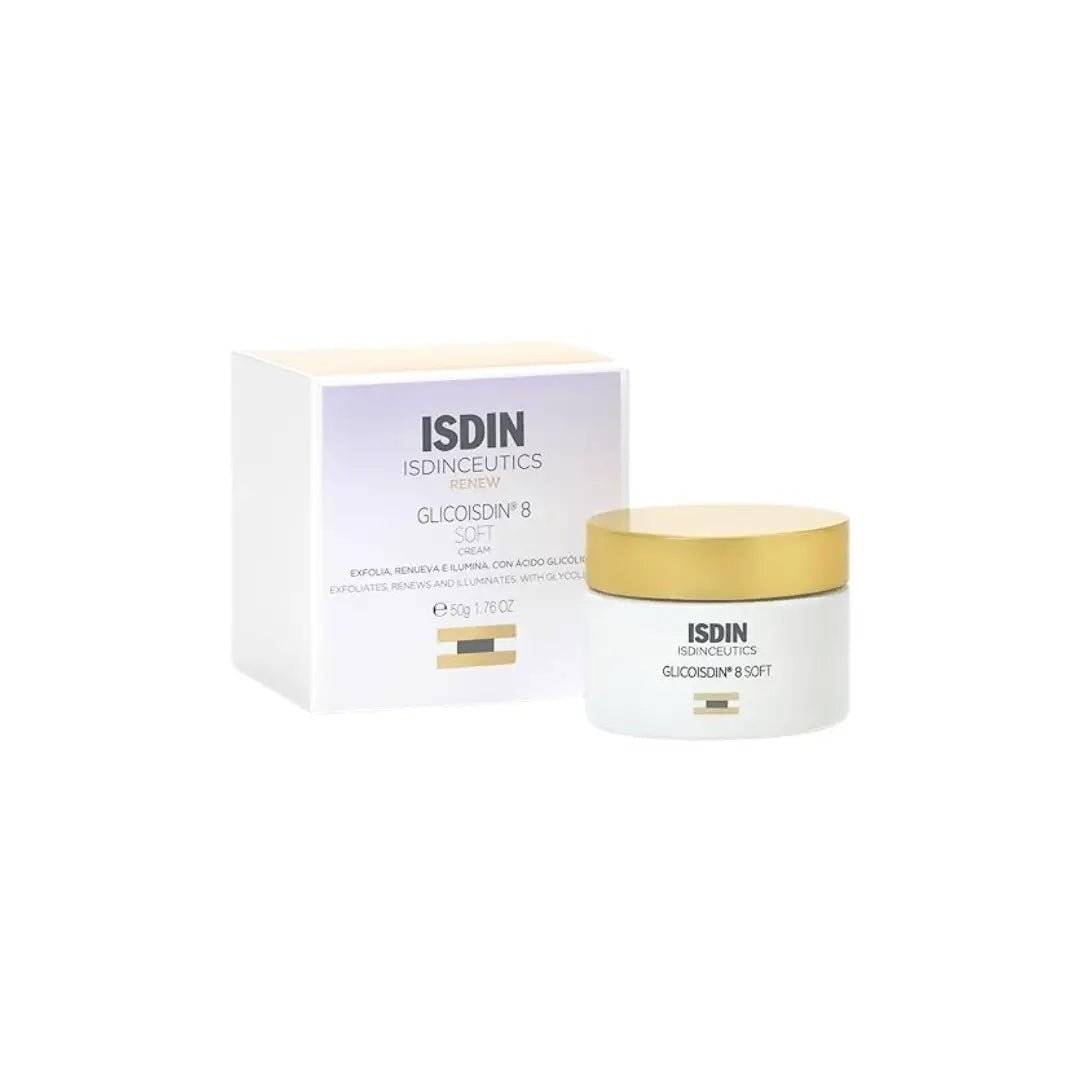 ISDIN Ceutics Glicoisdin 8 Soft Cream 50g – Glycolic Acid Face Cream for Smoother Skin Texture