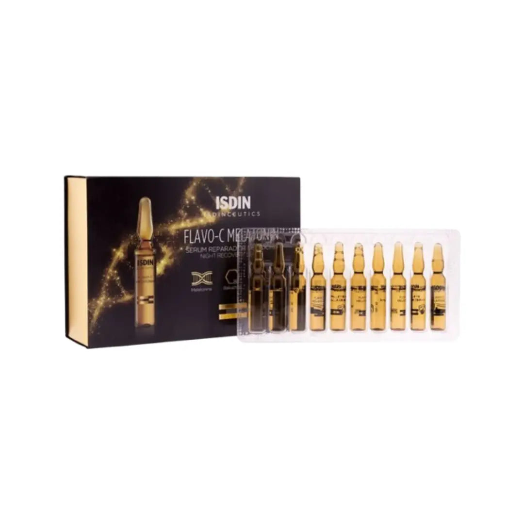 Isdin Isdinceutics Flavo-C Melatonin Ampoules 2ml Pack of 10 antioxidant and skin regeneration serum