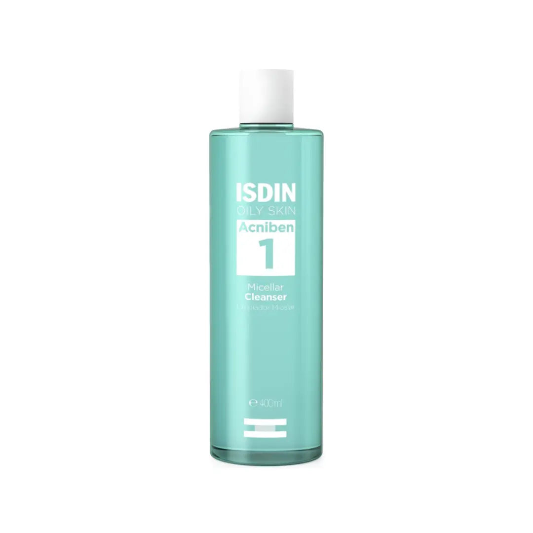 ISDIN Acniben 1 Micellar Cleanser for Oily Skin 400ml | Makeup Remover & Mattifying Facial Cleanser