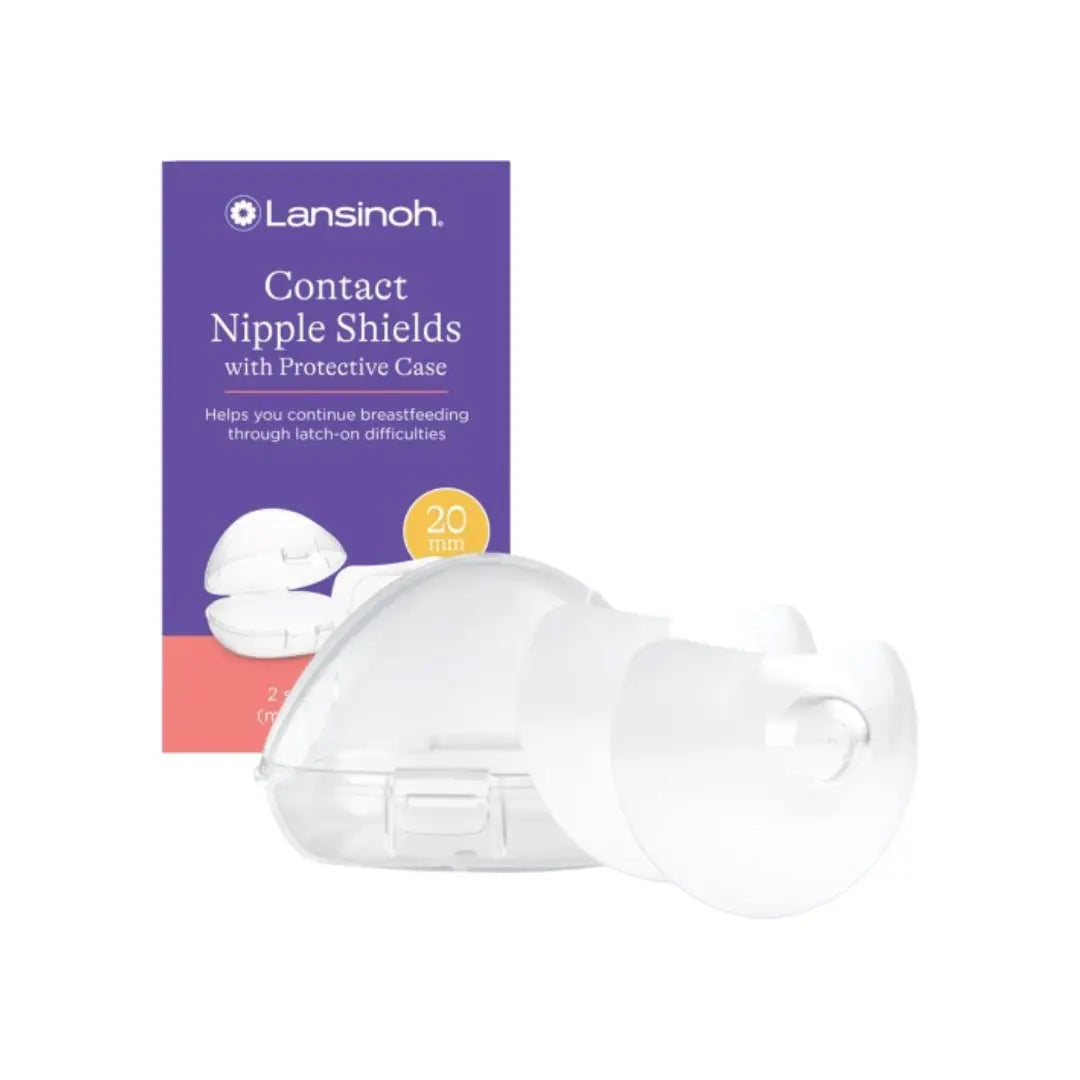 Lansinoh Contact Nipple Shield Size 1 (20mm) 2 Pack – Ultra-Thin Silicone Breastfeeding Nipple Shields for Latch Support