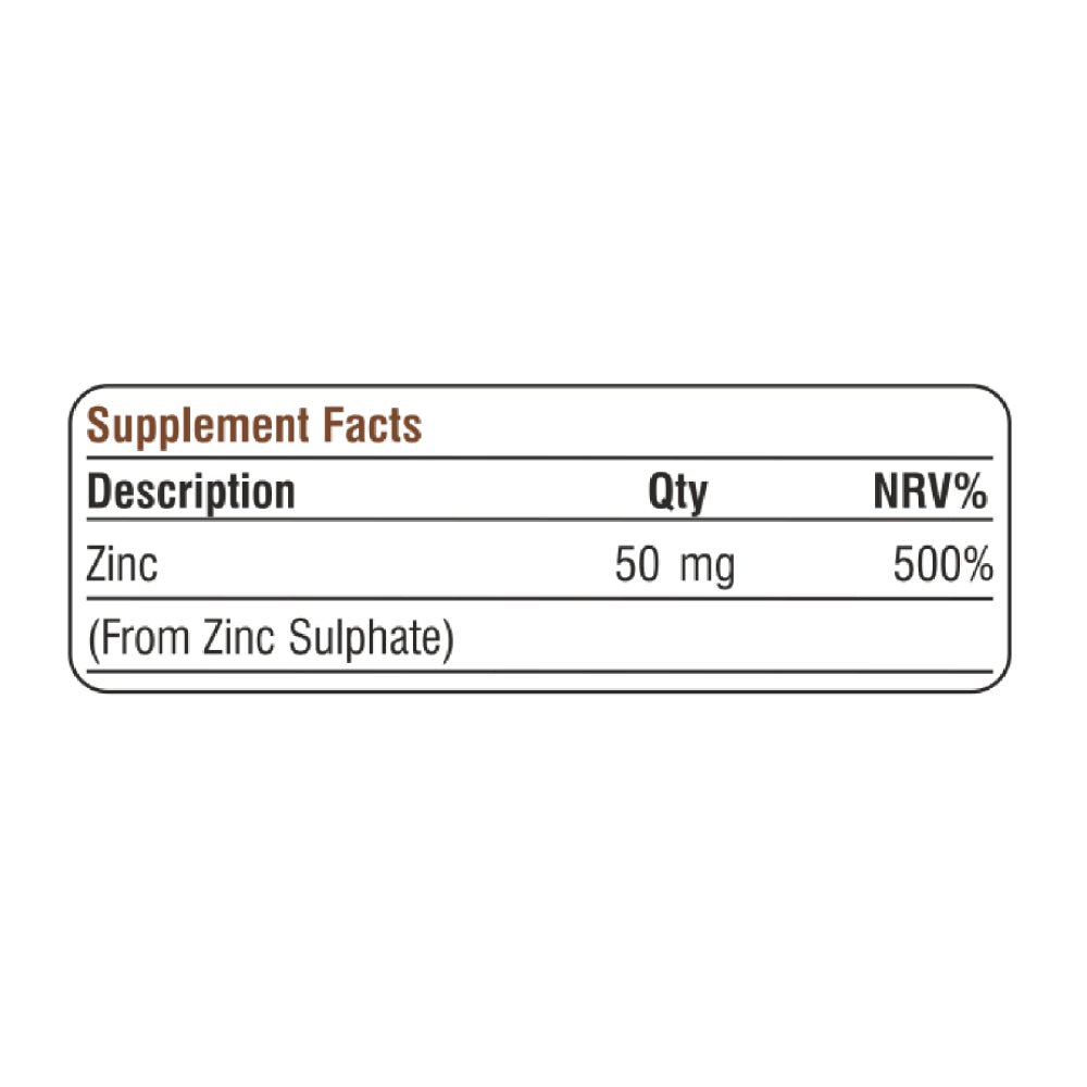 LIFE ON ZINC LIFE 50MG TAB 60s