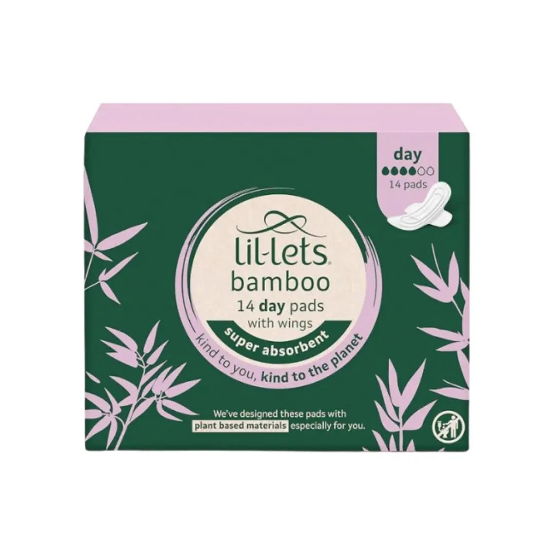 Lil-Lets Bamboo Day Pads 14s | Ultra Thin Bamboo Sanitary Pads for Daily Period Protection