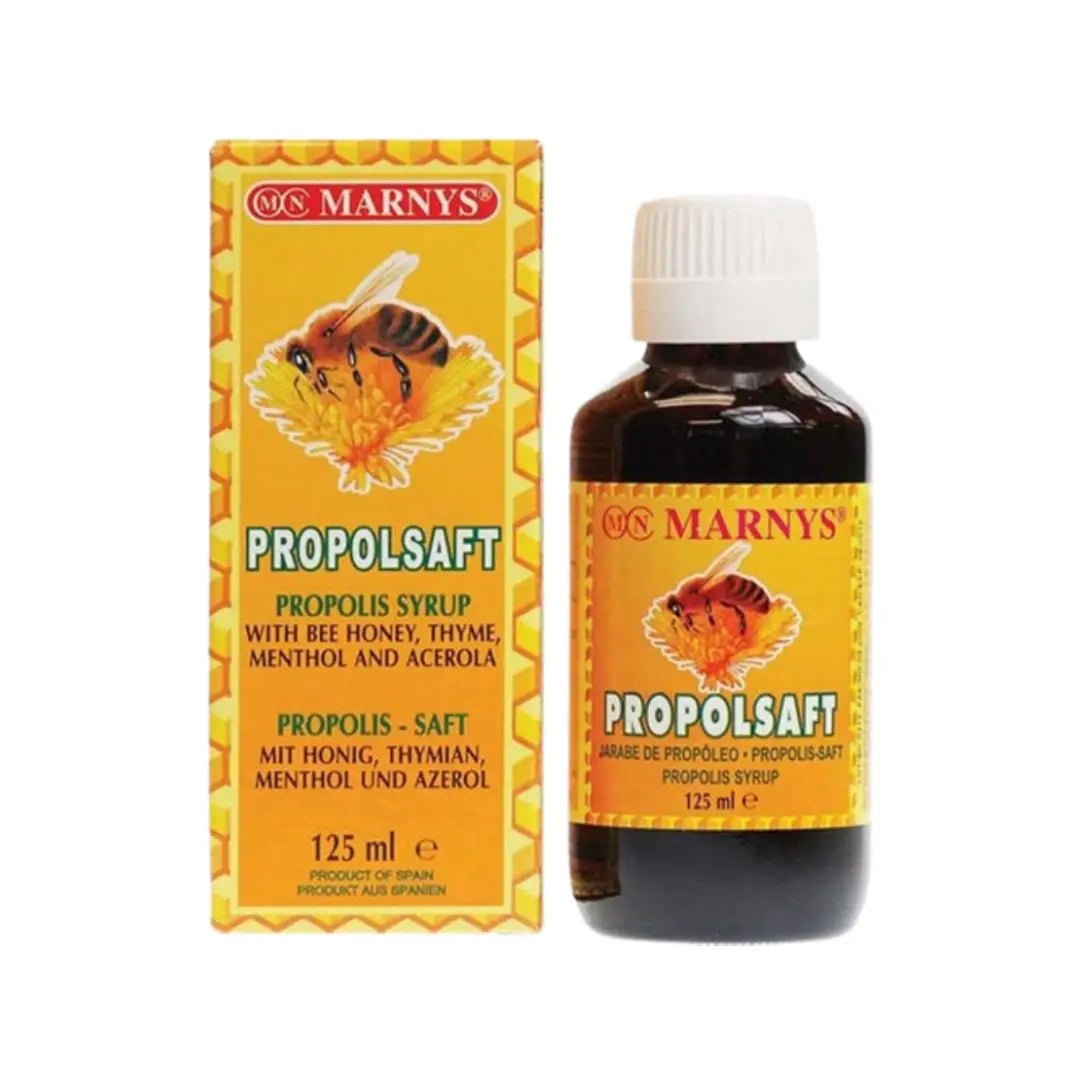 Marnys Propolsaft Propolis Syrup 125ml natural honey thyme menthol throat comfort