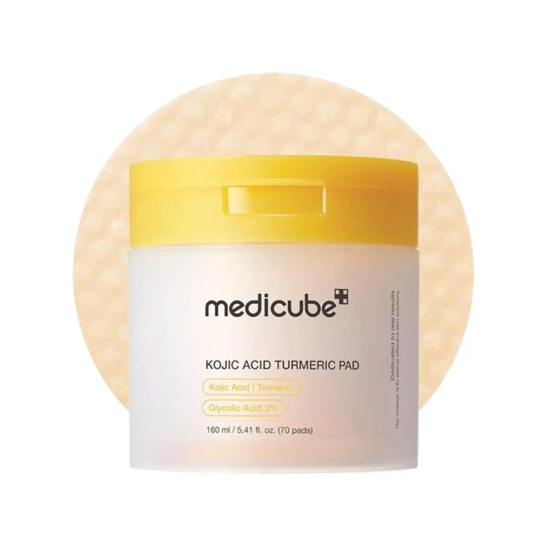 Medicube Kojic Acid Turmeric Pads 70s – Brightening Exfoliating Toner Pads for Face & Body