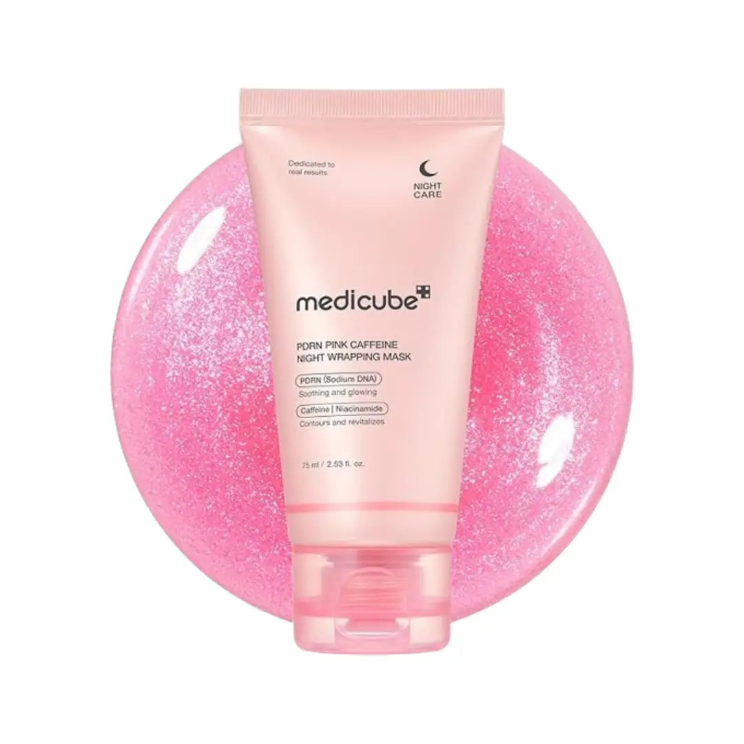 Medicube PDRN Pink Caffeine Night Wrapping Mask 75ml – Overnight Glow & Firming Care