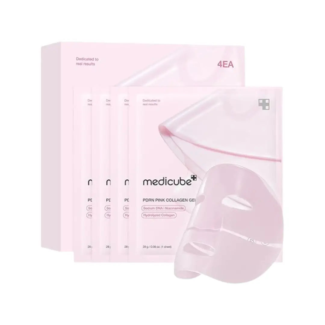 Medicube PDRN Pink Collagen Gel Mask 28g x 4 Sheets – Hydrating Firming Jelly Sheet Mask