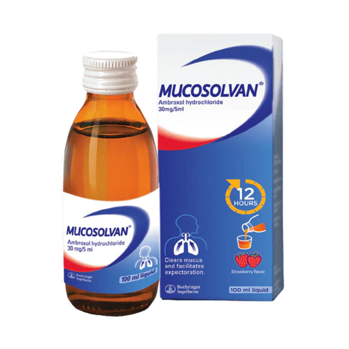 Mucosolvan Sugar Free Syrup 100ml bottle cough relief syrup for clear breathing