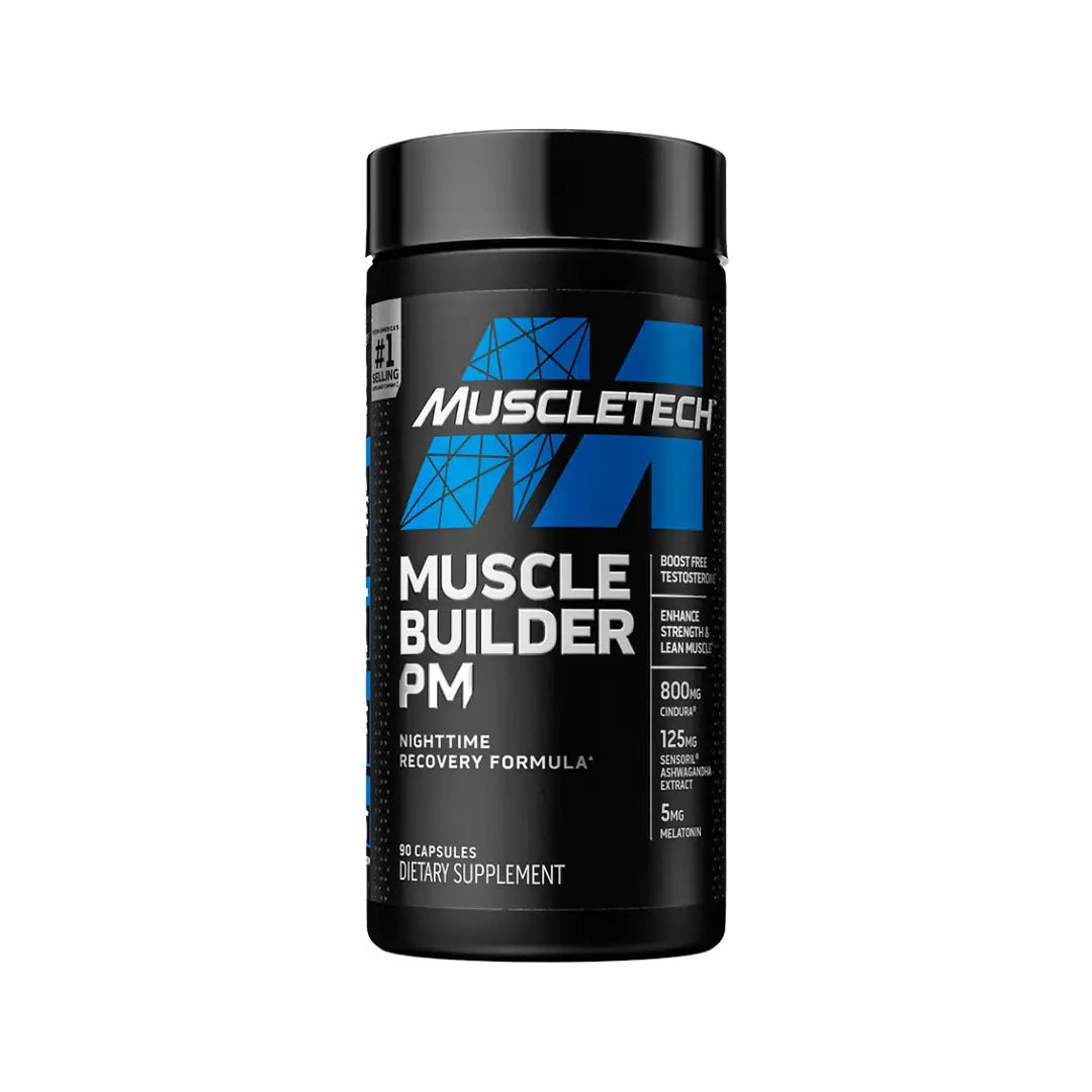 MuscleTech Muscle Builder PM Capsules 90s – nighttime supplement for muscle recovery and lean muscle support