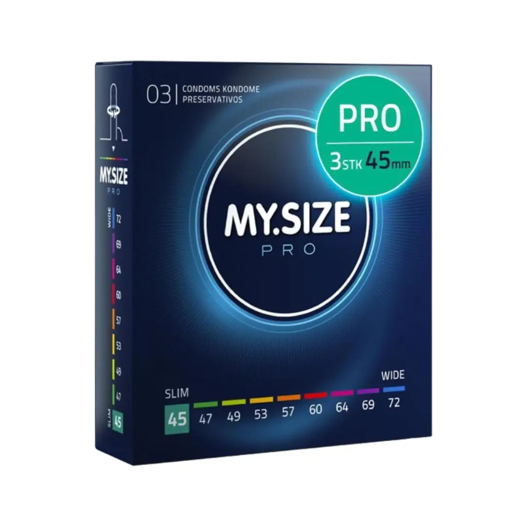 My Size PRO Ultra Thin Condoms 3 Pack custom fit latex condom box