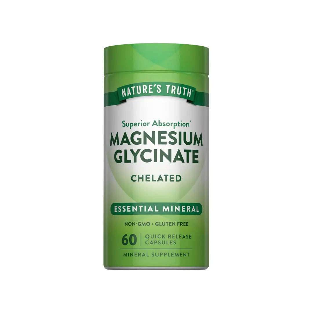 Nature's Truth Chelated Magnesium Glycinate 200mg Capsules 60s – Magnesium Supplement