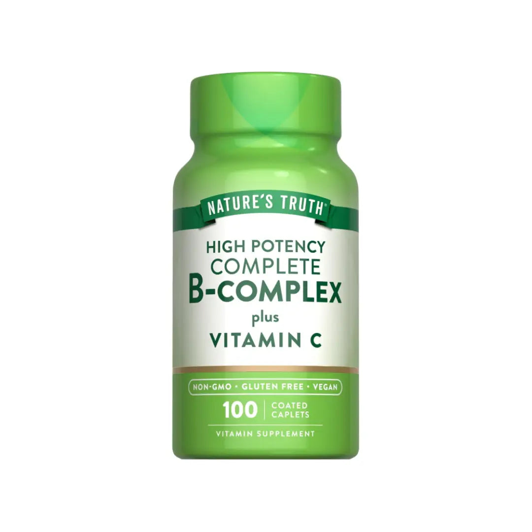 Nature's Truth Complete B-Complex Plus Vitamin C Caplets 100s | High Potency B Vitamins Supplement