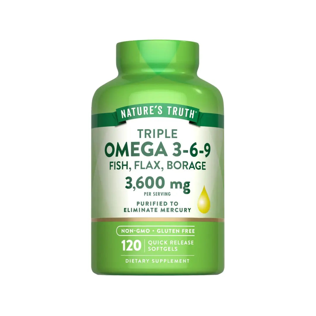 Nature's Truth Triple Omega 3-6-9 3600mg Softgels 120s | Omega Fatty Acid Supplement
