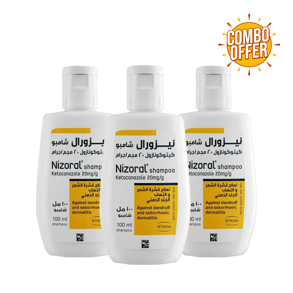 Nizoral Ketoconazole Shampoo 20mg 100ml - 3 Packs