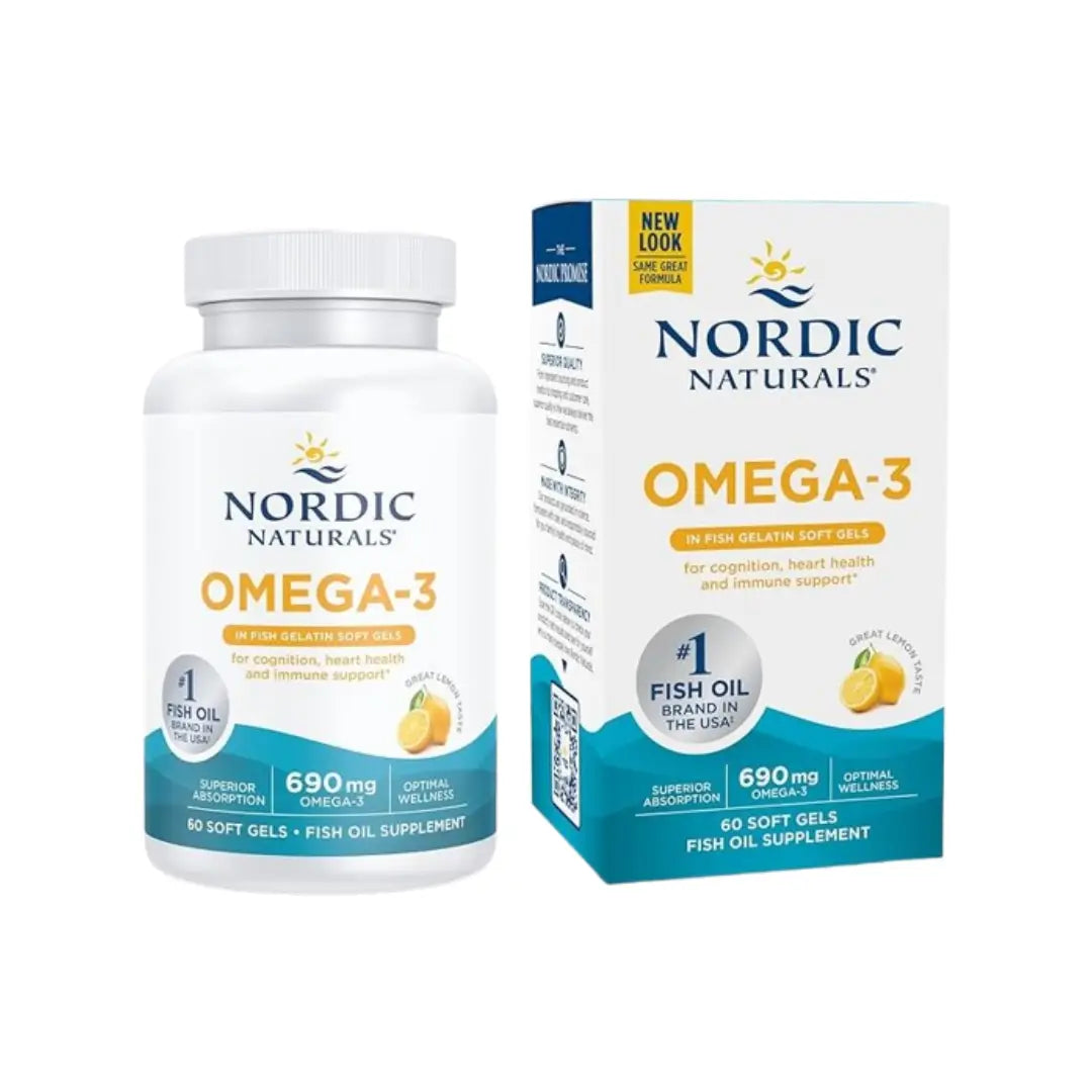 Nordic Naturals Omega-3 Fish Oil 60 Softgels for heart and brain health support