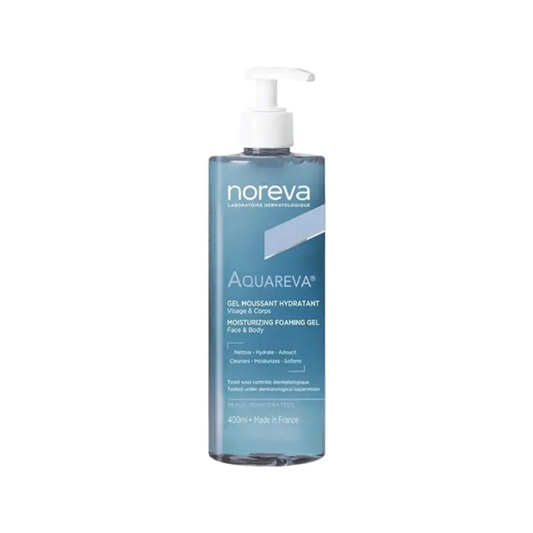 Noreva Aquareva Moisturizing Foaming Gel 400ml | Hydrating Cleansing Gel for Dry & Dehydrated Skin