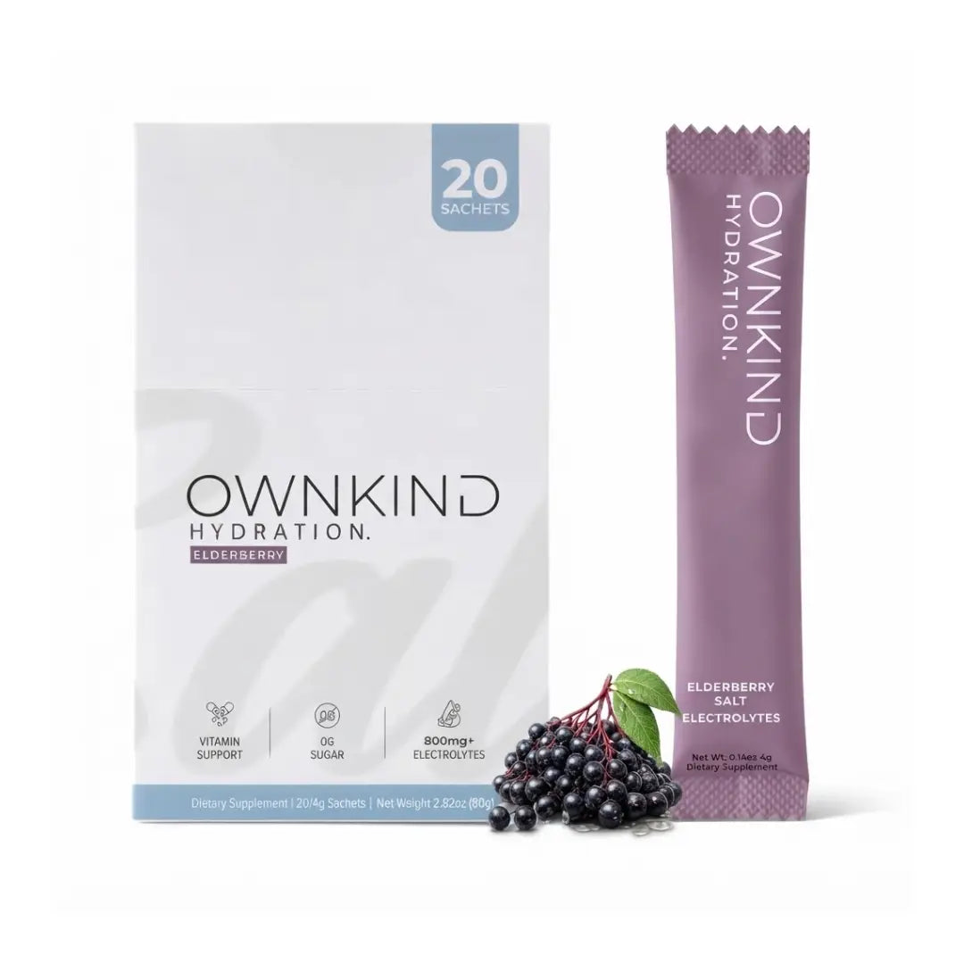 OWNKIND Hydration Elderberry Electrolytes 20 Sachets – Zero Sugar Hydration Drink Mix