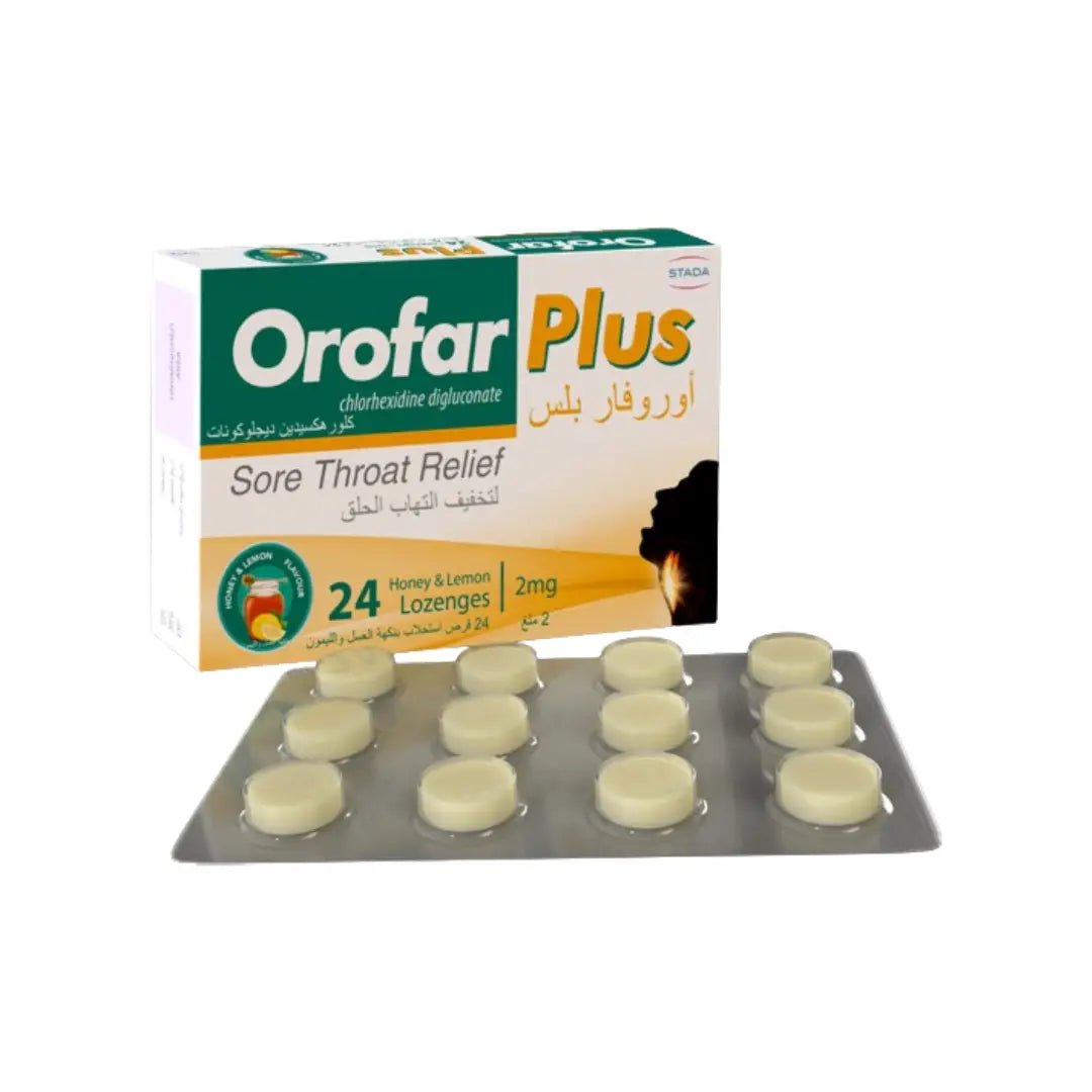 Orofar Plus Honey-Lemon Lozenges 24s Soothing lozenges for relief from sore throat and mouth irritation